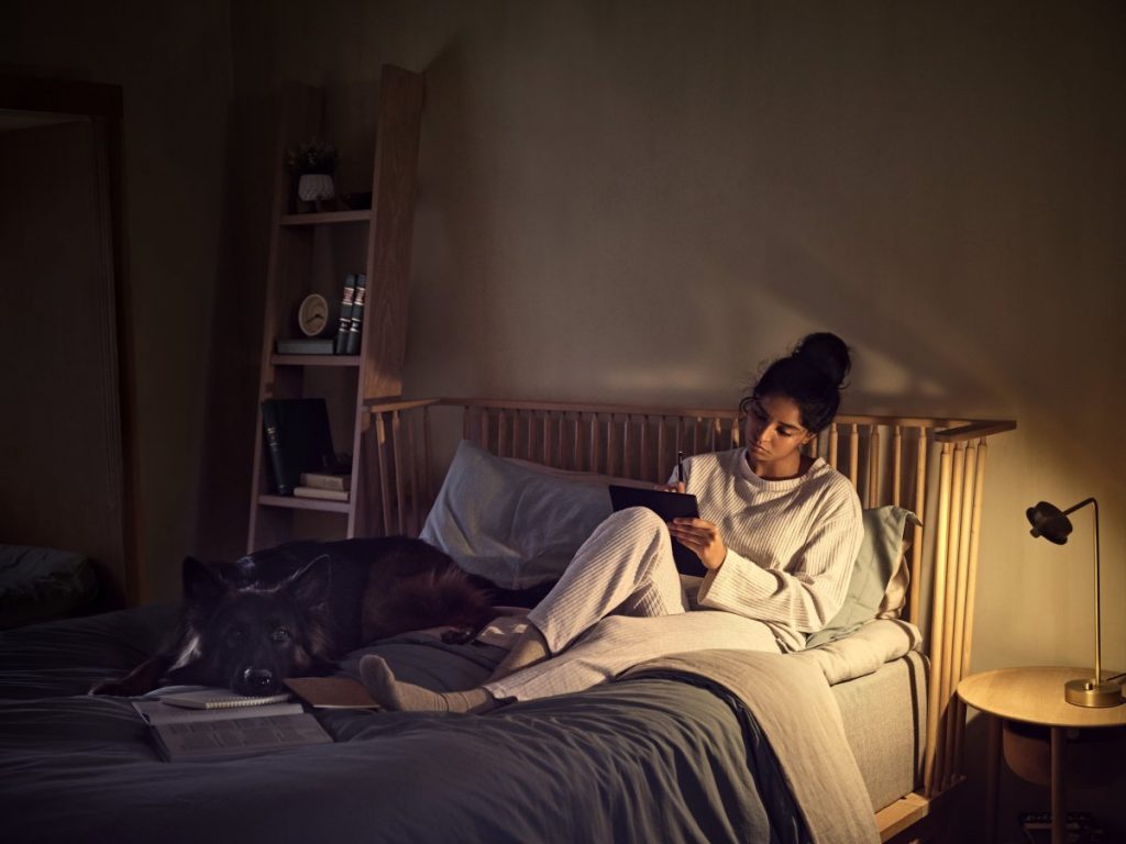 reading on a kobo in bed