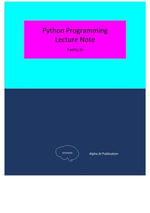 Python Programming : Lecture Note - Taeho Jo