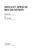 Distant Speech Recognition - Matthias Woelfel