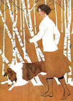 Birches Notebook : Cover Art from Life Magazine, October 28, 1911 - Coles Phillips
