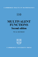 Multivalent Functions : Cambridge Tracts in Mathematics - No Information Available