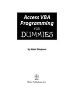 Access VBA Programming For Dummies - Alan Simpson