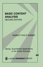 Basic Content Analysis : Quantitative Applications in the Social Sciences - Robert Philip Weber