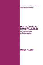 Mathematical Programming : An Introduction to Optimization - Melvyn Jeter