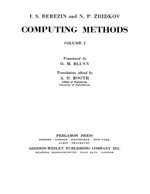 Computing Methods : Adiwes International Series in the Engineering Sciences - I. S. Berezin