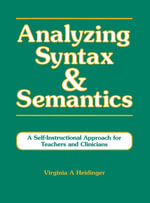 Analyzing Syntax & Semantics Textbook - Virginia Heidinger