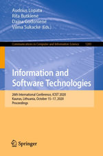 Information and Software Technologies : 26th International Conference, ICIST 2020, Kaunas, Lithuania, October 15-17, 2020, Proceedings - Rita Butkiene