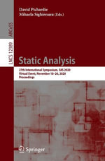 Static Analysis : 27th International Symposium, SAS 2020, Virtual Event, November 18-20, 2020, Proceedings - David Pichardie