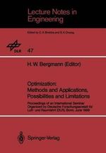 Optimization : Lecture Notes in Engineering - H.W. Bergmann