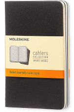 Moleskine Cahiers : Pocket Journal, Ruled, Black (Set of 3) : Soft Cover - Moleskine