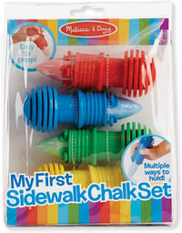My First Sidewalk Chalk Set : 4 Chalk Sticks and 4 Holders