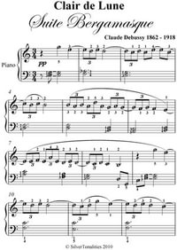 Clair De Lune Easy Elementary Piano Sheet Music Ebook By Claude Debussy Booktopia