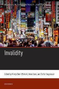 Invalidity : Studies in the Contract Laws of Asia - Hiroo  Sono