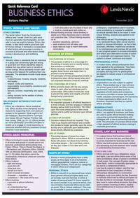 Quick Reference Card : Business Ethics, 2nd edition - B Mescher