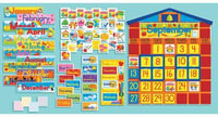 All-In-One Schoolhouse Calendar Bulletin Board : School House Calendar - Scholastic