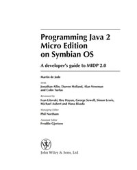 Programming Java 2 Micro Edition for Symbian OS : A developer's guide to MIDP 2.0 - Martin de Jode