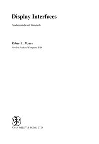 Display Interfaces : Fundamentals and Standards - Robert L. Myers