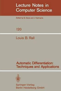 Automatic Differentiation : Techniques and Applications - L.B. Rall