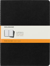 Moleskine Cahiers : Extra Large Journals, Ruled - Black (Set of 3) : Soft Cover - Moleskine