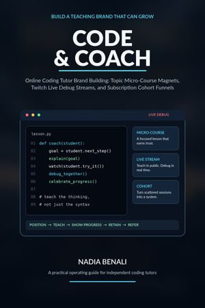 Code & Coach : Online Coding Tutor Brand Building: Topic Micro-Course Magnets, Twitch Live Debug Streams, and Subscription Cohort Funnels - Nadia Benali