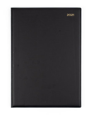 2021 Calendar Year Diary A4 Week to View Collins Desk Black 