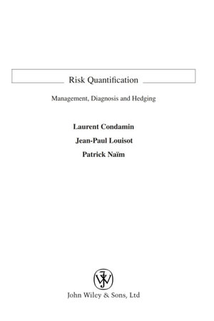 Risk Quantification : Management, Diagnosis and Hedging - Laurent Condamin