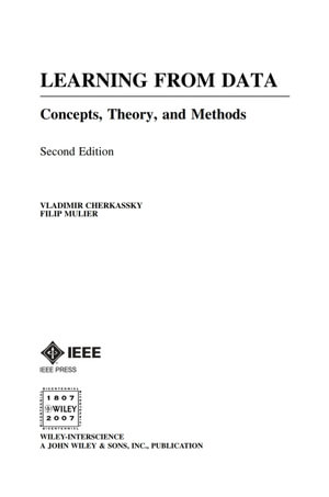 Learning from Data : Concepts, Theory, and Methods - Vladimir Cherkassky
