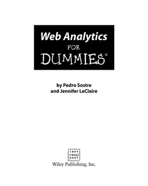 Web Analytics For Dummies - Pedro Sostre