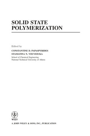 Solid State Polymerization - Constantine D. Papaspyrides