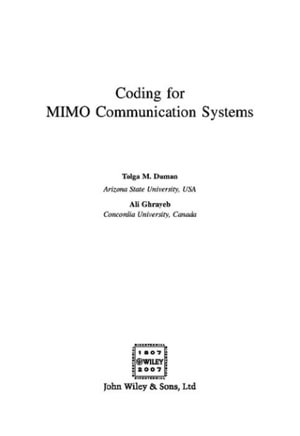 Coding for MIMO Communication Systems - Tolga M. Duman