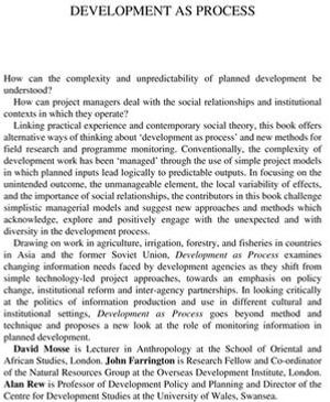 Development as Process : Concepts and Methods for Working with Complexity - John Farrington