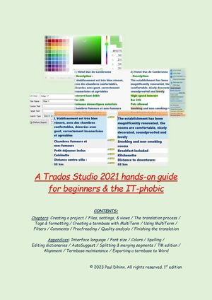 A Trados Studio 2021 hands-on guide for beginners & the IT-phobic : an easy step by step tutorial - Paul Dihinx