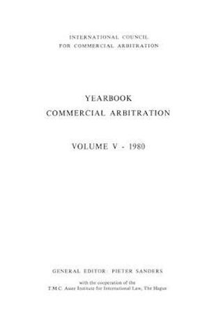Yearbook Commercial Arbitration : V. 5 - Pieter Sanders